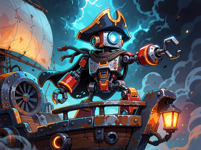 Slot z piratem-droidem na pokładzie mechanicznego statku powietrznego